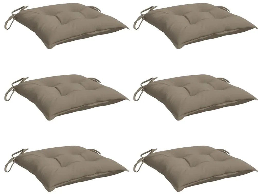 Almofadões de cadeira 6 pcs tecido oxford cinza-acastanhado