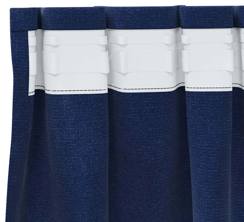Cortinas Blackout vidaXL com fita superior 2 pcs Veludo Azul Escuro