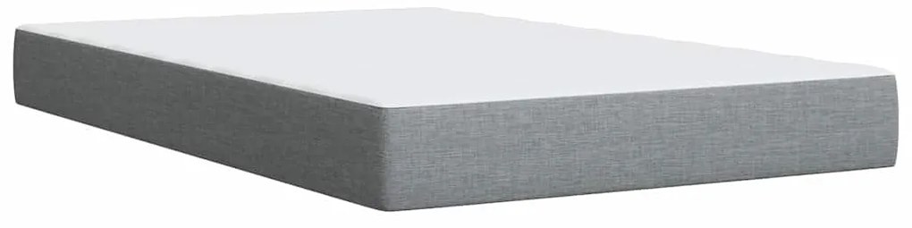 Cama com molas/colchão 120x200 cm tecido cinza-claro