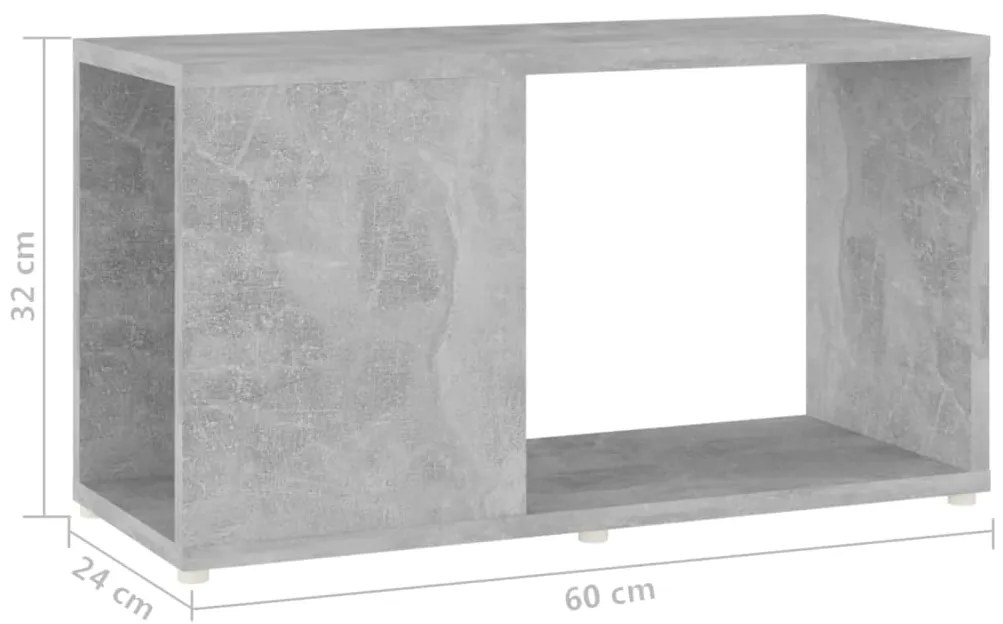Móvel de TV 60x24x32cm derivados de madeira cinzento cimento