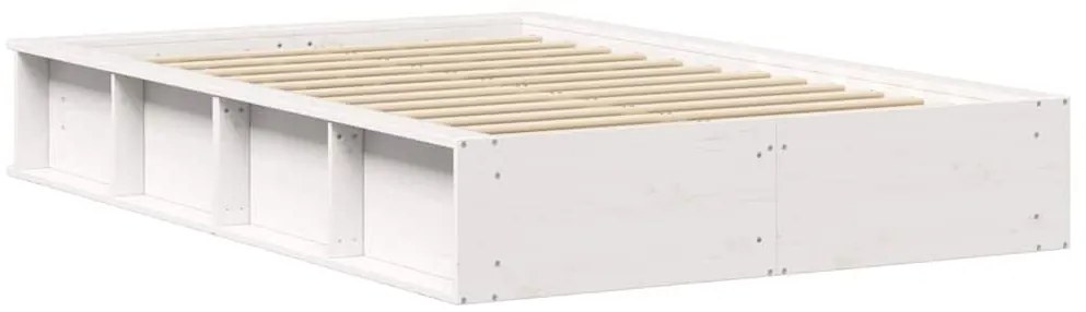Cama Branca com Armazenamento Elevatório - 140 x 200 cm