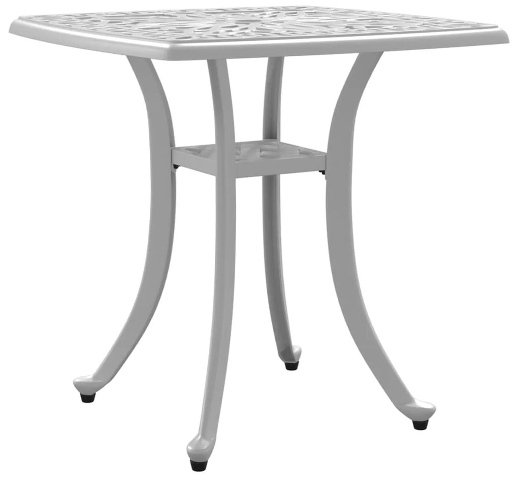 Mesa de jardim 53x53x53 cm alumínio fundido branco