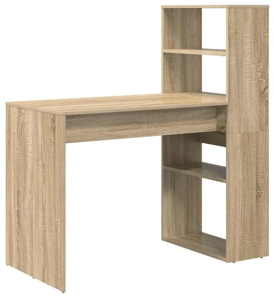 Secretária com Armazenamento Carvalho Sonoma 113x54x120 cm Madeira Eng