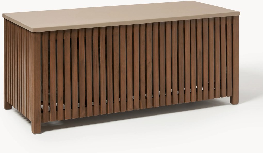 Caixa de jardim em madeira de acácia com revestimento Arkin, L 129 cm