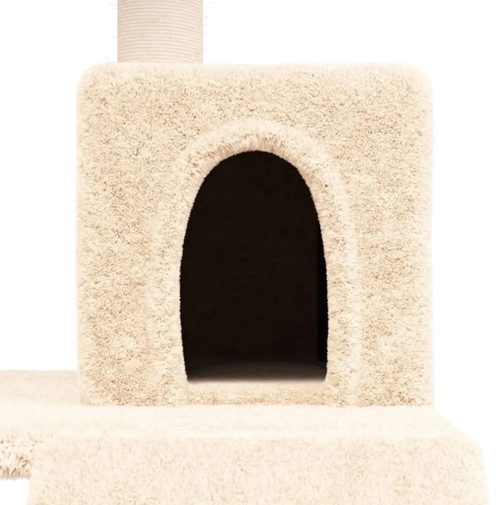 Árvore para gatos c/ postes arranhadores sisal 82 cm cor creme