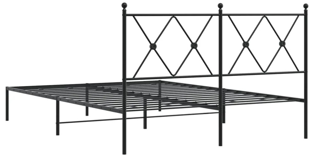 Estrutura de cama com cabeceira 140x200 cm metal preto