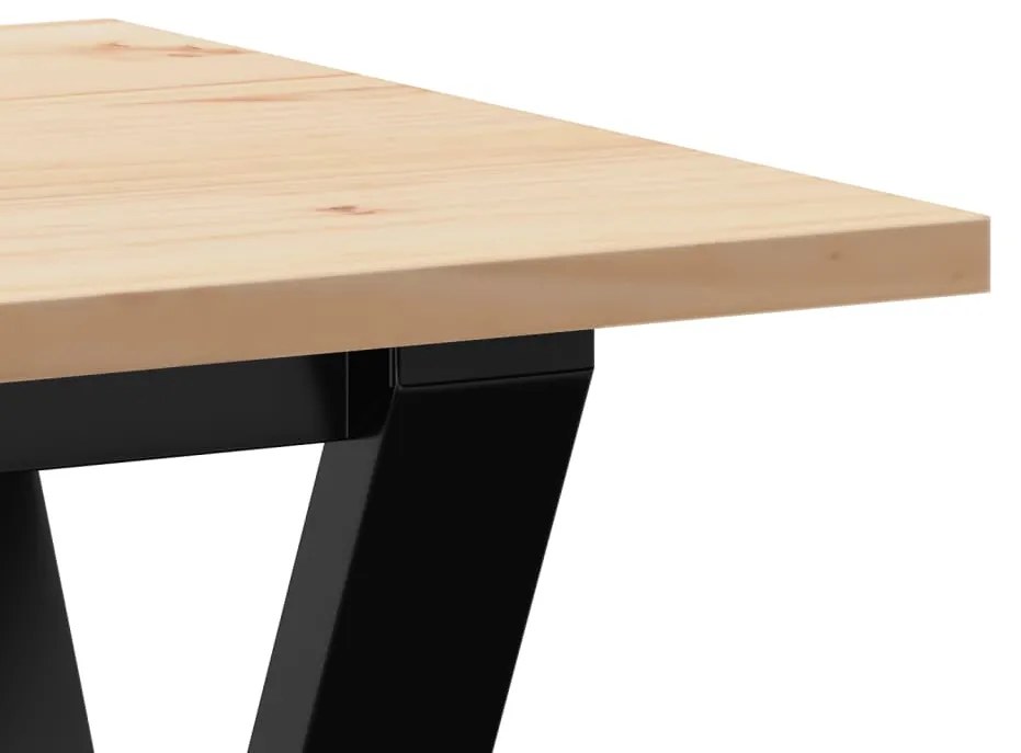 Mesa de centro estrutura em Y 100x50x45cm pinho e aço