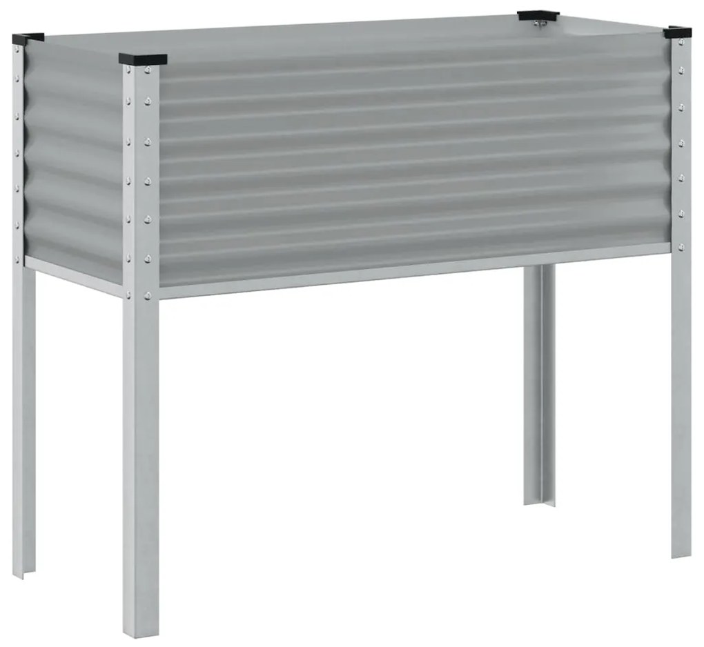 Vaso/floreira de jardim 100x41x90 cm aço cinzento