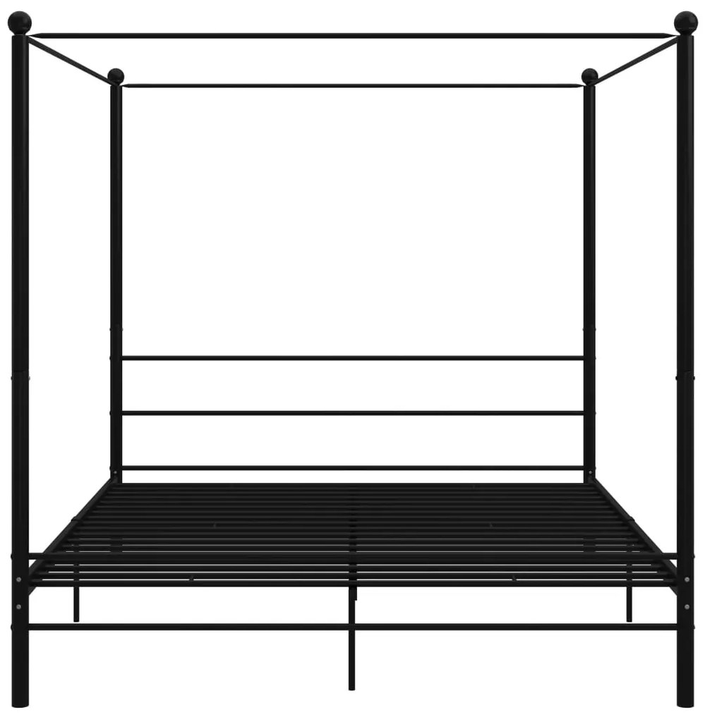 Estrutura de cama com dossel 200x200 cm metal preto