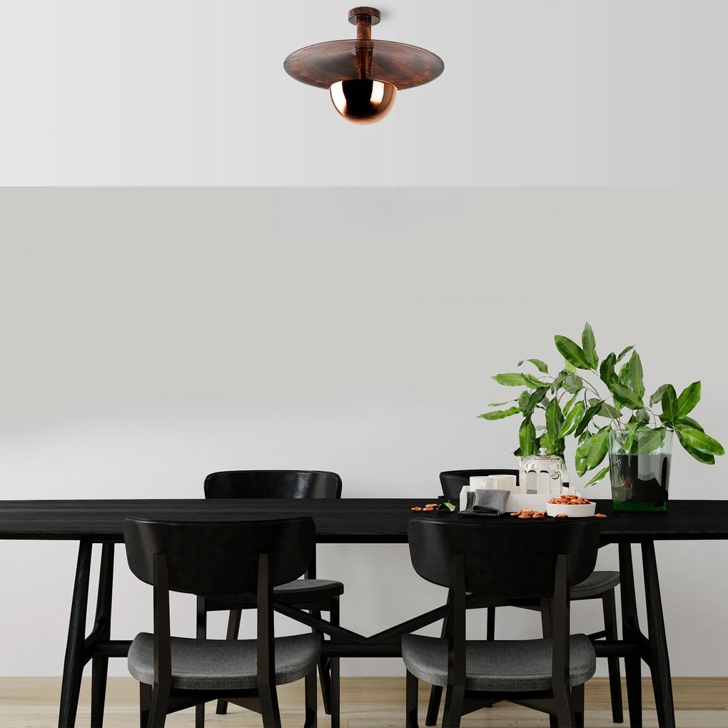 Candeeiro de Teto Kurt – Cobre – 48 cm de Diâmetro x 35 cm de Altura