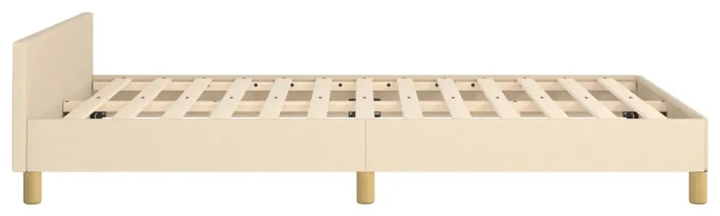 Estrutura de cama sem colchão 120x190 cm tecido creme