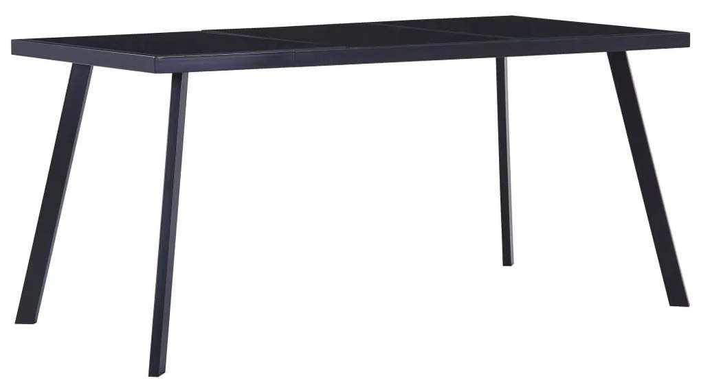 vidaXL Mesa de jantar 180x90x75 cm vidro temperado preto
