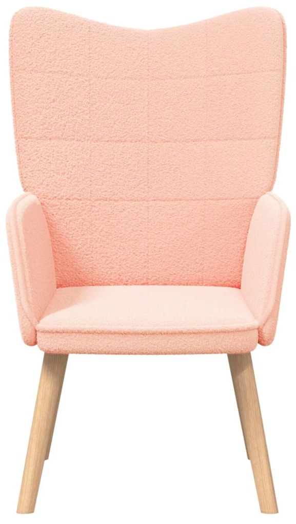 Cadeira Relaxante vidaXL Rosa em Tecido que Lembra Lã