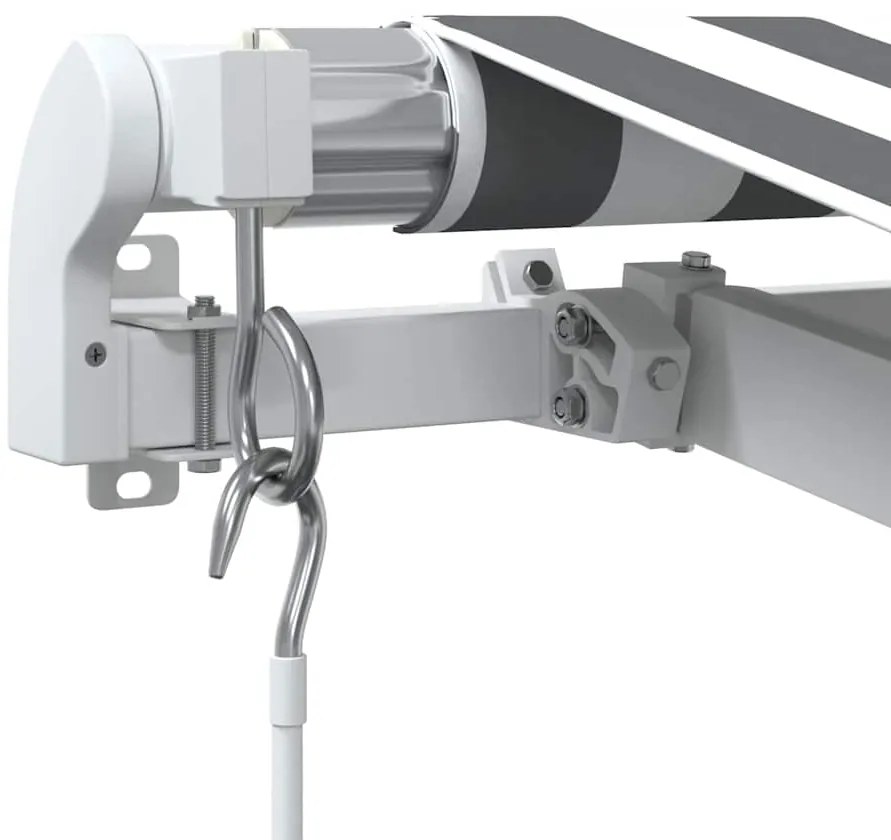 Toldo retrátil manual com LED 600x300 cm antracite/branco