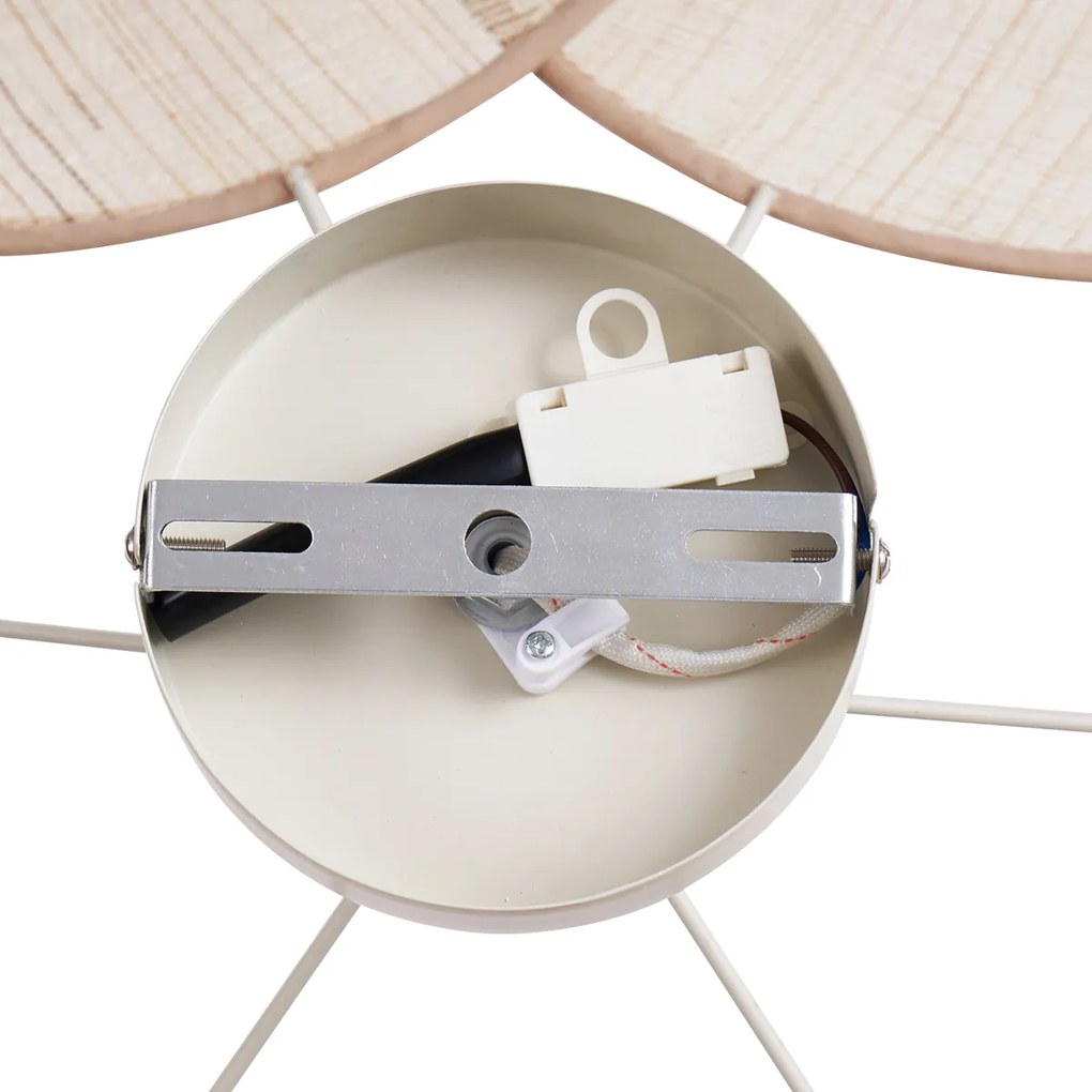 Plafon Japandi creme com abajur de linho - Aisha