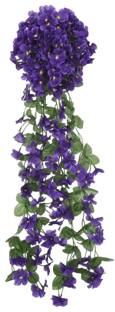 Grinaldas de flores artificiais 3 pcs 85 cm roxo escuro