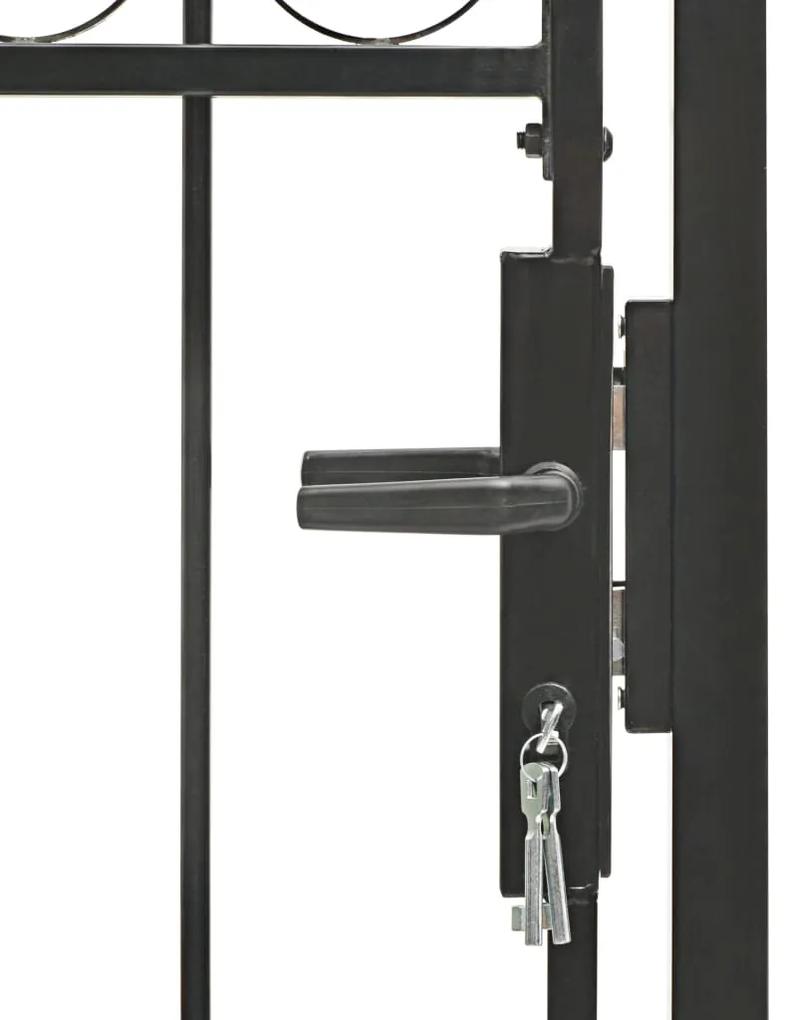 Portão para cerca com topo arqueado 100x150 cm aço preto