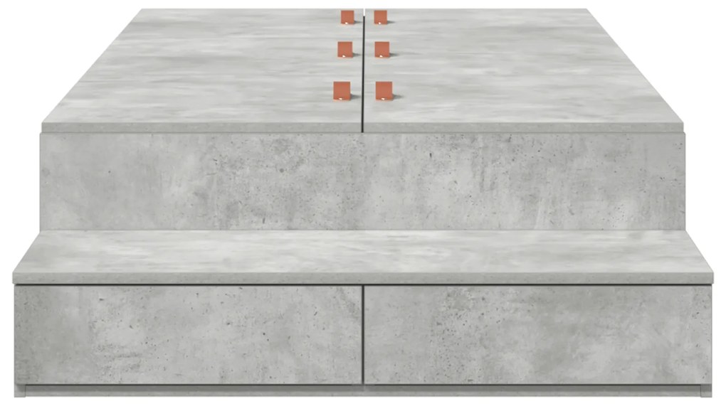 Cama de Armazenamento Cinza Concreto 90x200 cm