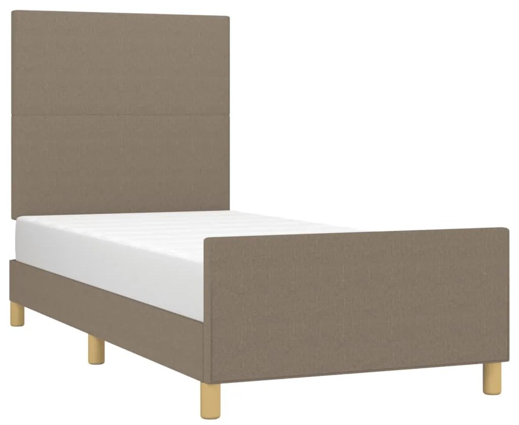Estrutura cama sem colchão 90x200 cm tecido cinza-acastanhado