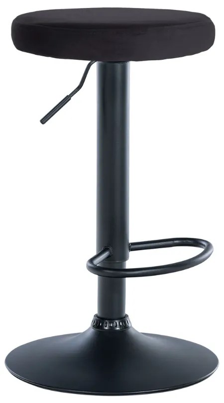 Banco de bar Ponte em veludo e com estrutura preta 38,5 x 60-81 x 38,5 cm Preto