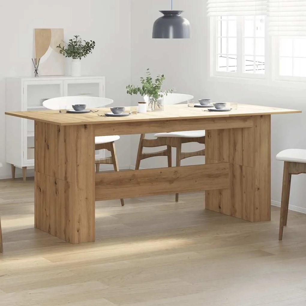 Mesa de jantar 180x90x76cm derivados madeira carvalho artisiano