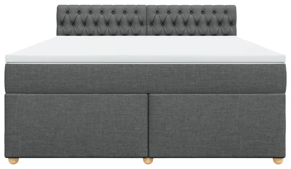 Cama com molas/colchão 180x200 cm tecido cinzento-escuro