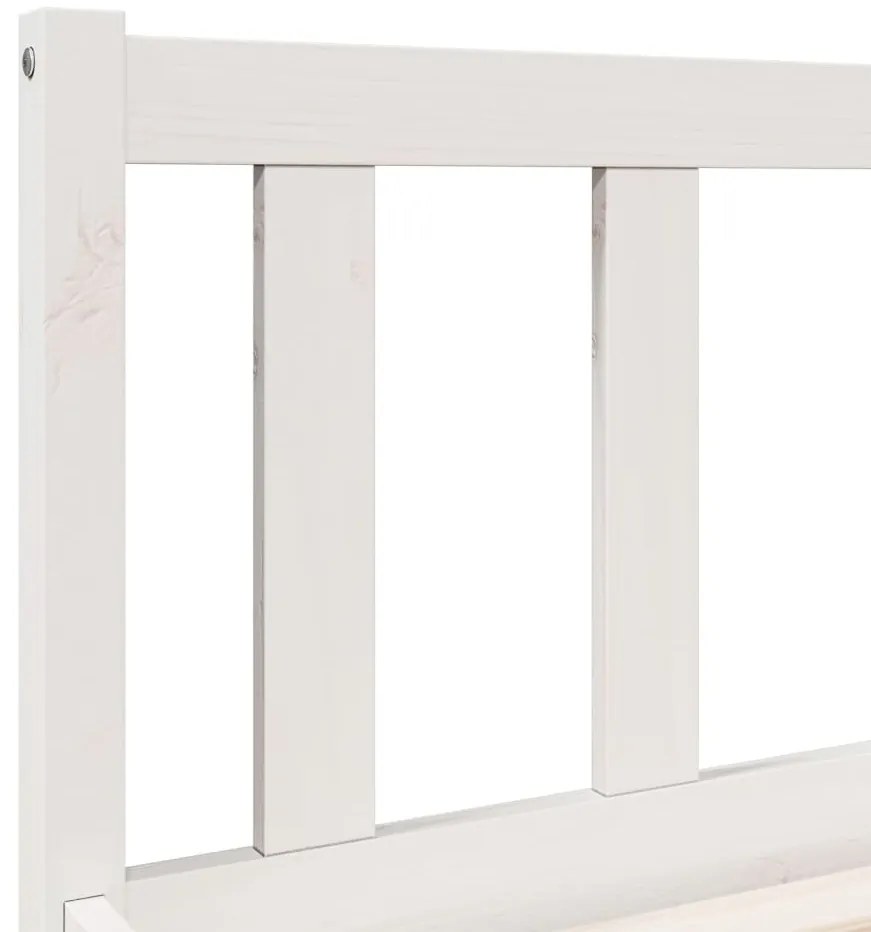Cama extra longa sem colchão 100x220 cm pinho maciço branco