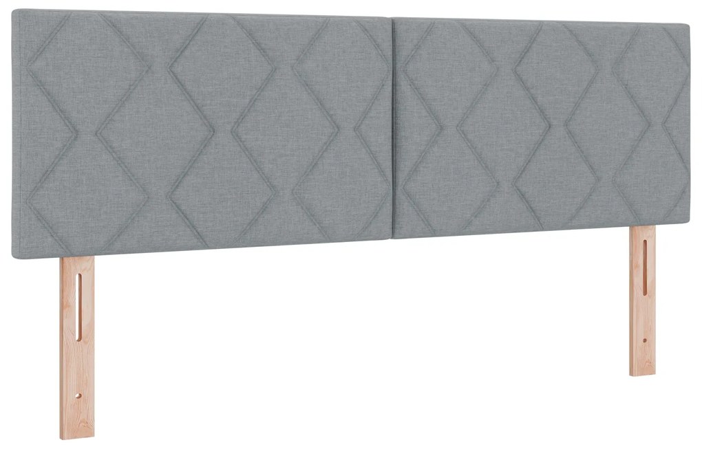 Cama Box Spring com Colchão Cinza Claro 140x200 cm Tecido
