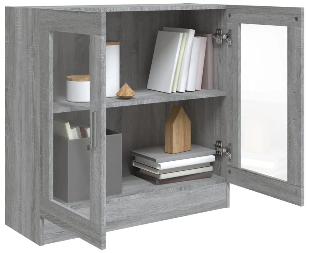 Vitrine 82,5x30,5x80 cm derivados madeira cinzento sonoma