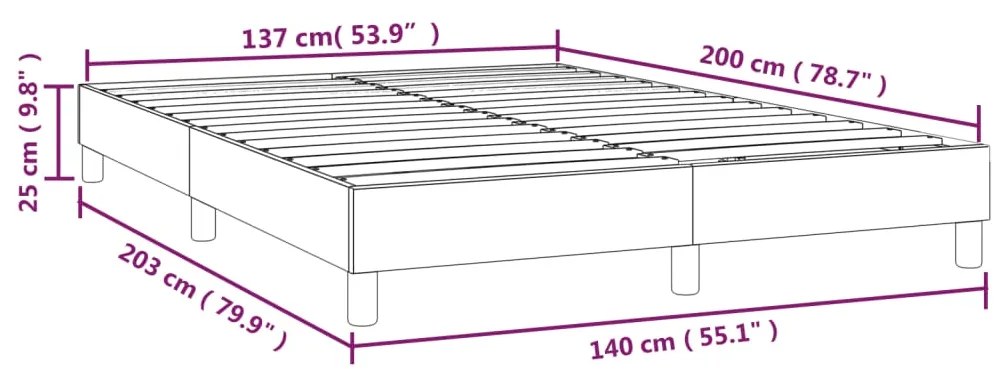 Estrutura de cama com molas 140x200 cm veludo cinzento-escuro