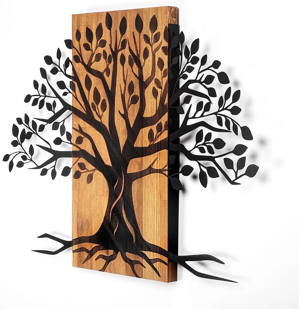 Acessório Decorativo de Parede Willow – Nogueira e Preto – 58 x 80 cm