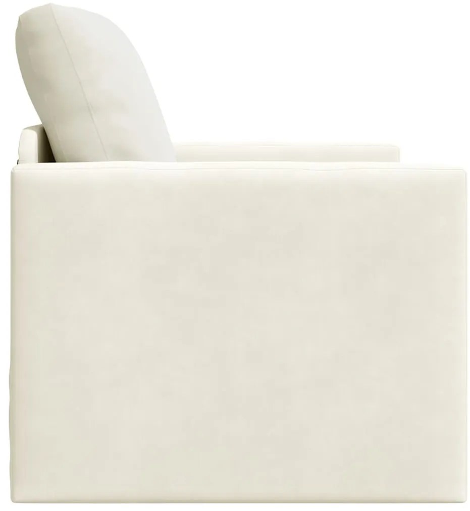 Sofá-cama 2-em-1 Creme 74x77x81 cm Veludo
