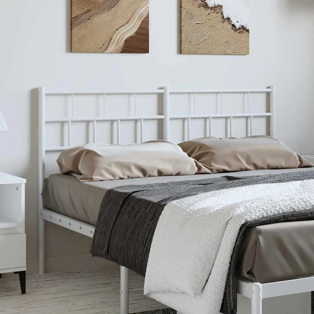 Cabeceira de cama 135 cm metal branco