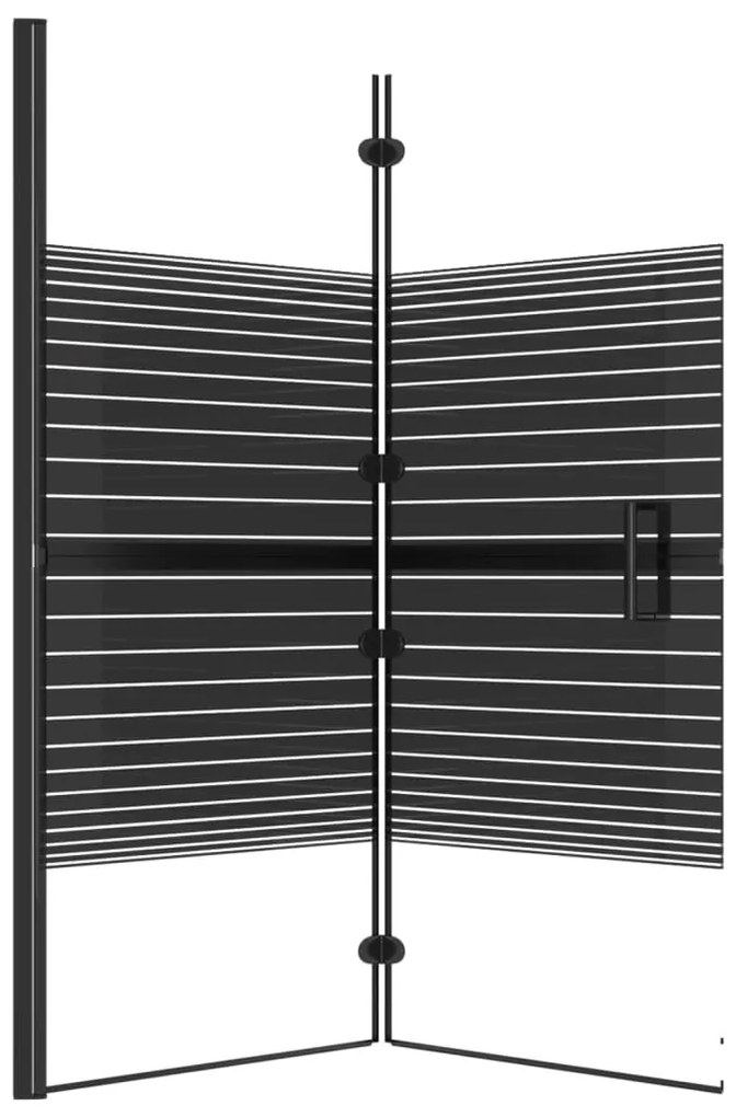 Divisória de chuveiro dobrável ESG 120x140 cm preto