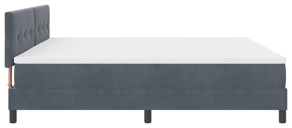 Cama Box Spring com Colchão vidaXL Cinza Escuro 200x200 cm Veludo