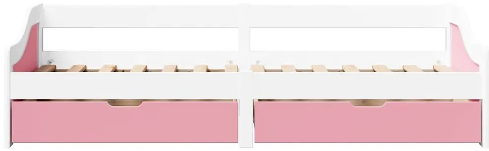 Sofá-cama com 2 gavetas sem colchão 90x200 cm IRUN branco&rosa