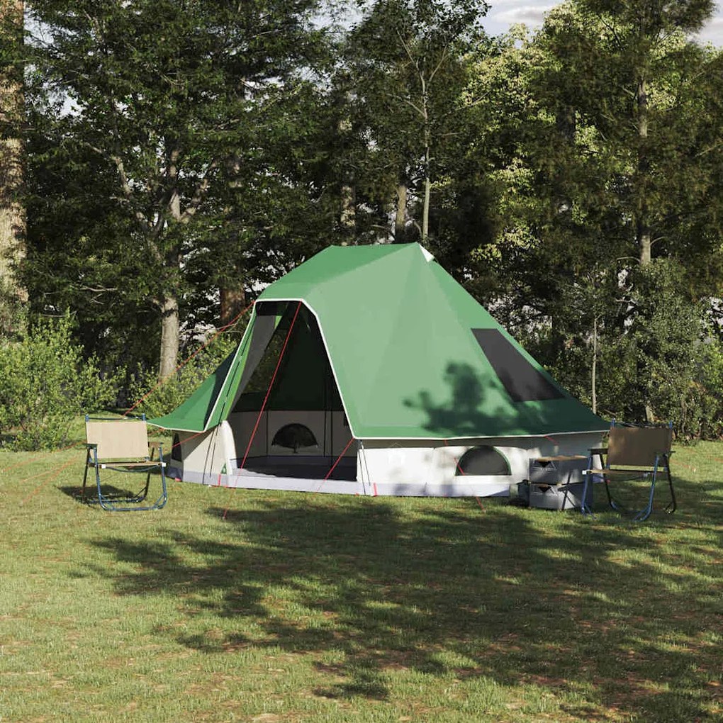 vidaXL Barraca Tipi Familiar Tipi com telhado Verde 466 x 310 x 240 cm