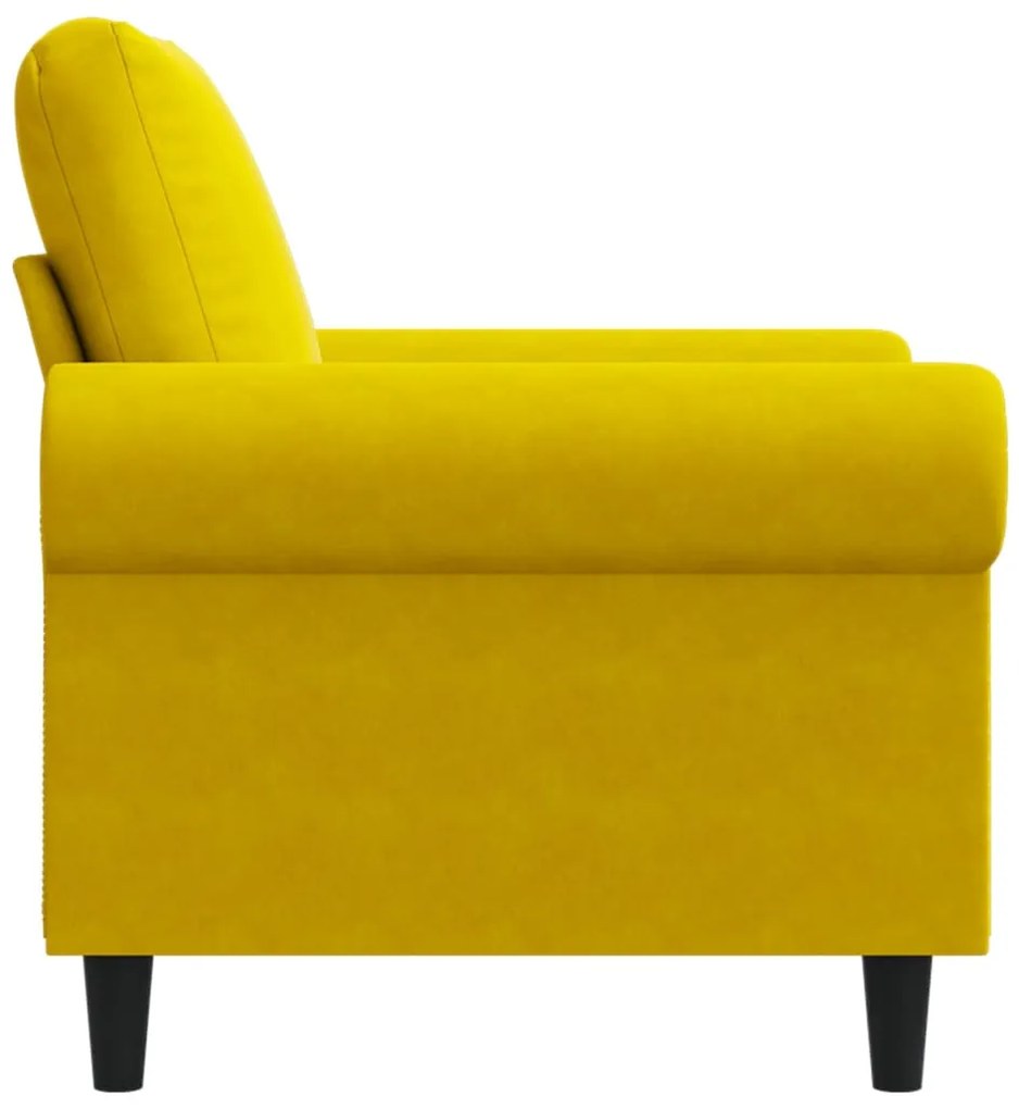 Poltrona 60 cm veludo amarelo