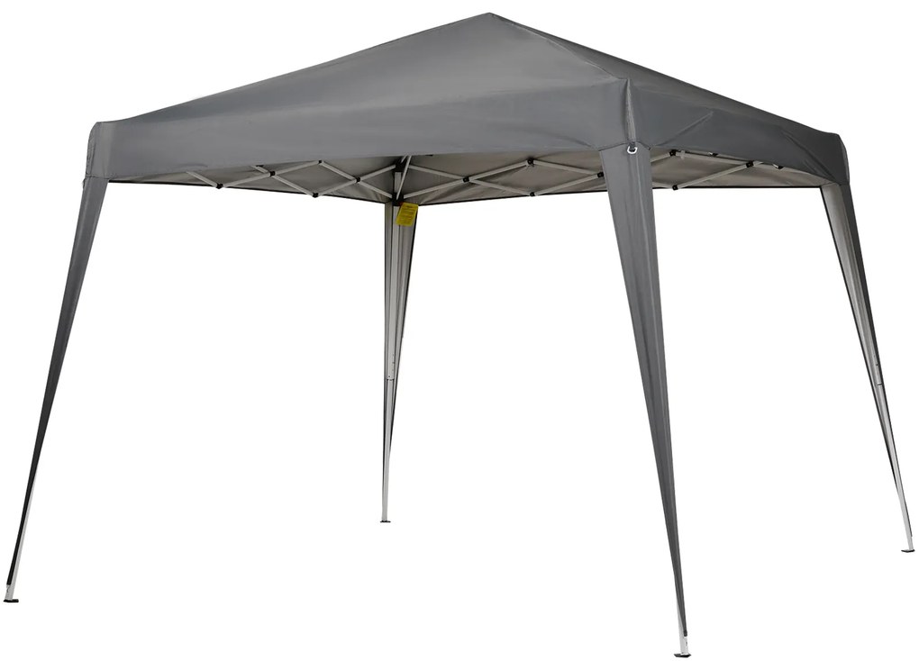 Outsunny Tenda Dobrável 240x240x250 cm Tenda com Desenho Pop Up para Jardim Campismo Festas Eventos Aço e Oxford Cinza