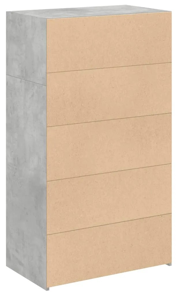 Armário alto 70x41x124 cm derivados de madeira cinza cimento
