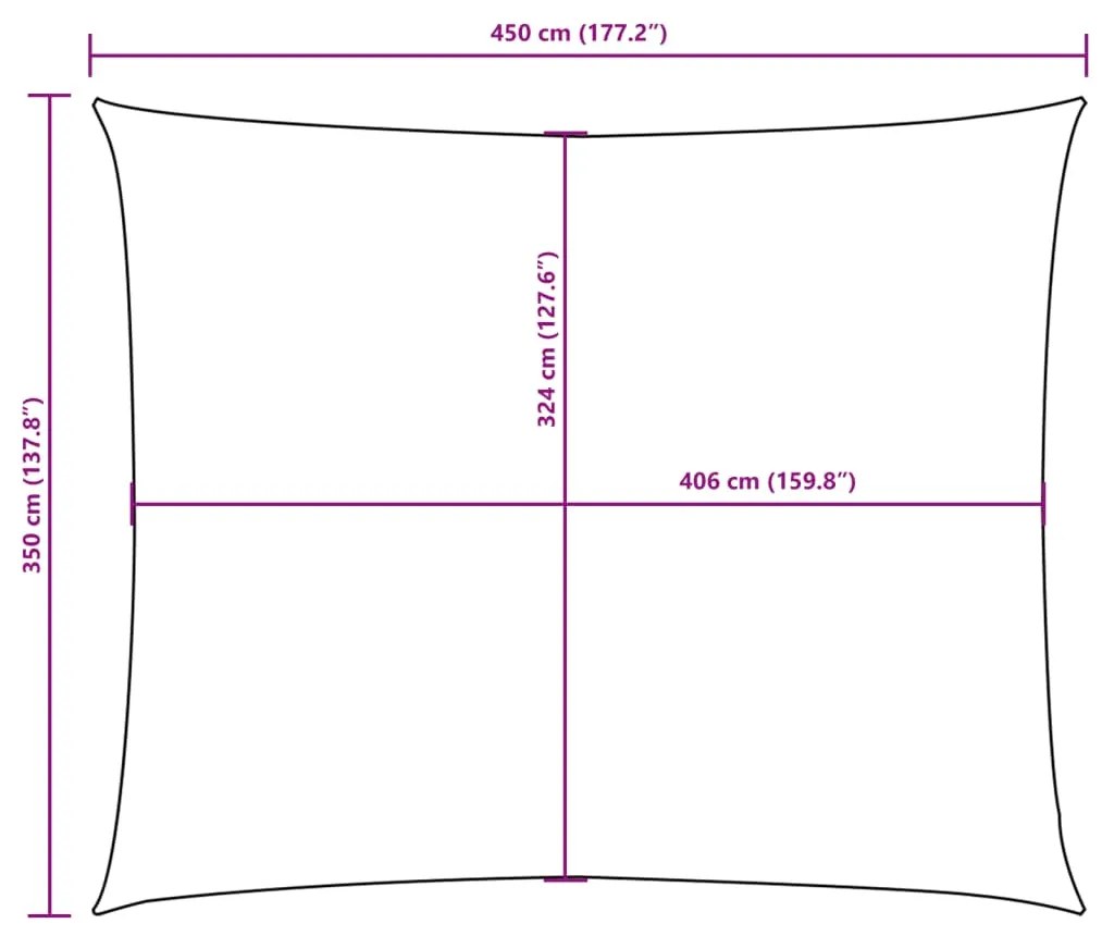 Para-sol estilo vela tecido oxford retangular 3,5x4,5 m azul