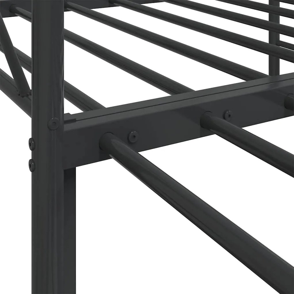 Cama de dia com gavetão sem colchão 80x200 cm aço preto