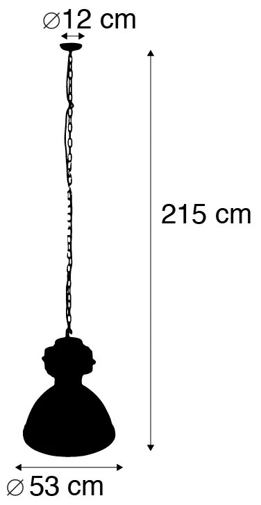 Candeeiro de suspensão industrial inteligente preto 53 cm incl. A60 Wifi - Sicko