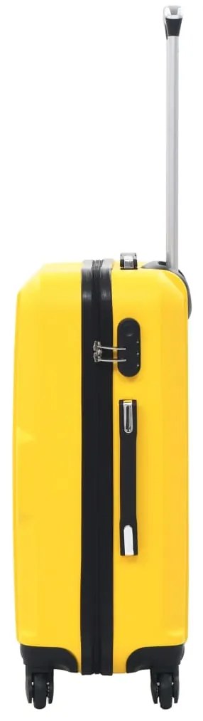 Conjunto de tróleis estojo rígido 3 pcs ABS amarelo