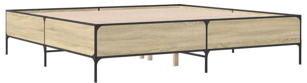 Estrutura de cama 200x200 cm derivados madeira/metal