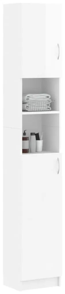Armário casa banho derivados de madeira branco brilhante