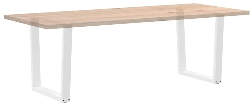 Pernas para mesa de jantar em V, 2 peças, branco, 80x(72-73,3) cm, aço