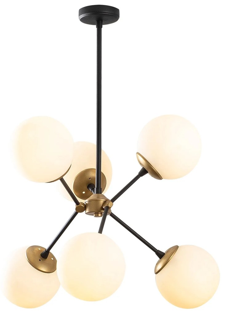 Candeeiro Suspenso Gondol – Preto e Branco – 55 x 55 cm
