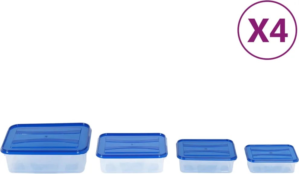vidaXL Recipientes para alimentos com tampas 16 pcs PP