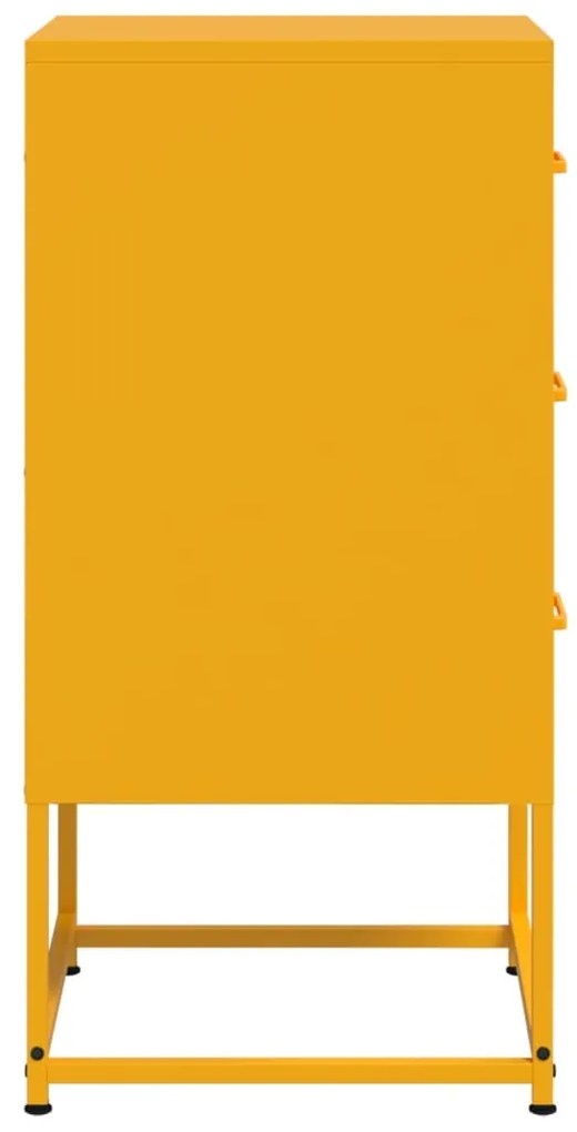 Mesas de cabeceira 2 pcs 36x39x78 cm aço amarelo mostarda